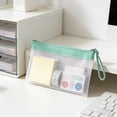 thumbnail image 6 of Clear Frosted Zipper Pouch, Waterproof A6 Document Storage Bag Portable Mini File Organizer with Handle Small Receipt Cash Stationery Holder Travel Office Storage Bag, 6 of 6