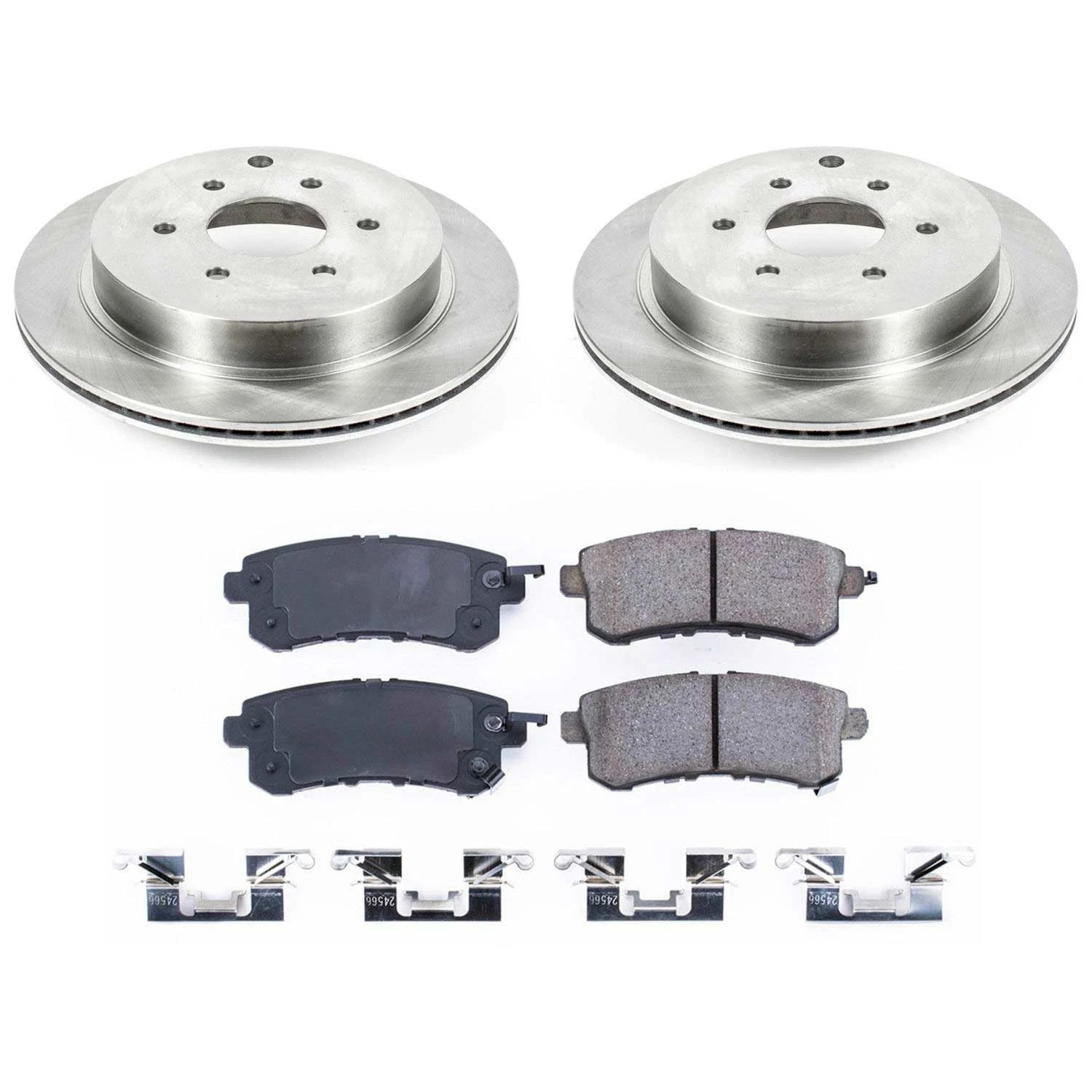 Power Stop Rear Stock Replacement Brake Pad and Rotor Kit KOE6323