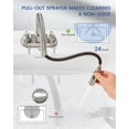 thumbnail image 5 of Bathroom Sink Faucet with Pull Out Sprayer, 2 Handles, Brushed Nickel, 3 Holes, 4 Inch, 360 Degree Swivel Spout, 5 of 8