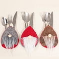 thumbnail image 4 of Ounissouiy Cubierta de cubiertos de Navidad, vajilla de tela de bolsillo, soportes para cubiertos, hogar, restaurante, vacaciones, cena, Kits de decoración para fiestas Marrón, 4 of 6