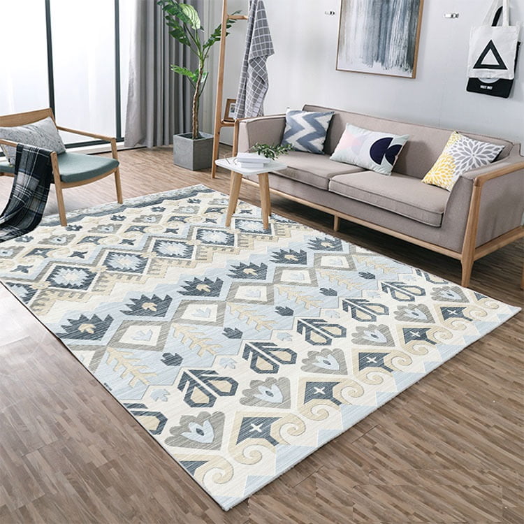 Tape Anti-slip Flannel Area Rug Modern Living Room Carpet Comfy Bedroom Floor 