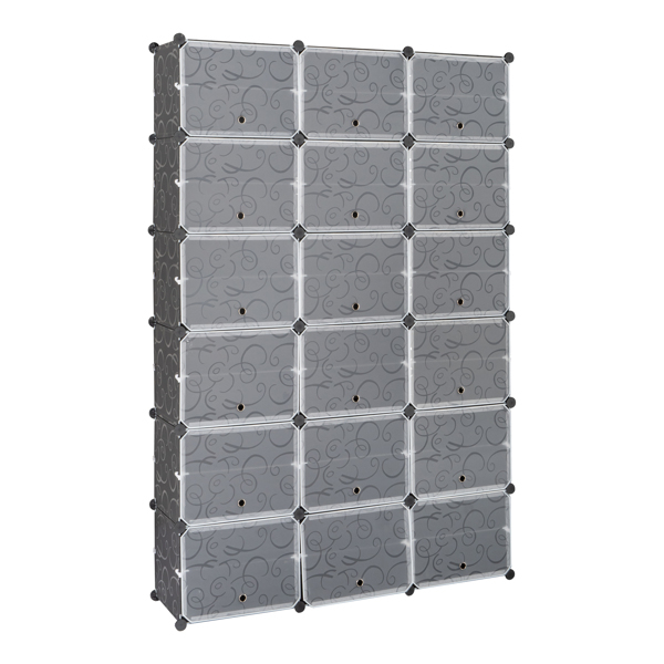 Alvantor Expandable 12-Tier Shoe Rack Organizer with 36 Grids for Up to 72 Pairs of Shoes in Black
