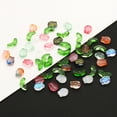 thumbnail image 4 of Uxcell Tulip Flower Crystal Glass Beads, 200 Pack Texture Flower Bead Handcrafted Glass Spacer Bead, Orange/Green, 4 of 5