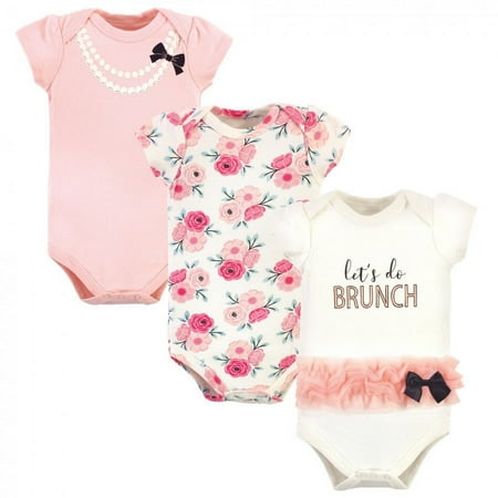UPC: 0660168775129 | Little Treasure Baby Girl Cotton Bodysuits 3pk  Lets Do Brunch  0-3 Months