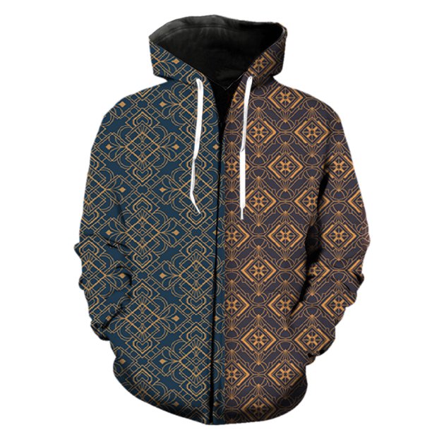 Sudadera con capucha y cremallera para hombre, diseño abstracto, manga larga, estilo hip hop, divertida, con estampado 3D, para primavera