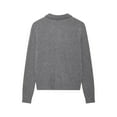 thumbnail image 6 of ClodeEU Women's Autumn Winter Knitted Bowknot Lapel Long-Sleeved Sweater ,Casual Vintage Crew Neck Pullover Tops Gray,Womens Plus M, 6 of 7