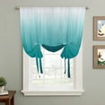 thumbnail image 2 of Teal Ombre Balloon Curtains for Windows, Bedroom Curtains 54 Inch Length, Contemporary Gradient Abstract Art Tie Up Curtains Panels Thermal Insulated Bathroom Curtains Window 42"x54", 2 of 8