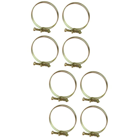 Raindrops 8 Pcs Wire Hose Clamp Adjustable Stainless Steel Clamp Double Wire Hose Clip Clamps for Woodworking Plumbing Fastener (2 Inch)
