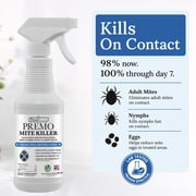 Premo Guard Natural Mite Spray 16 oz – Plant-Based Treatment for Dust, Spider, Carpet, Bird, and Rat Mites – Safe for Home, Bedding, and Furniture When Used as Directed