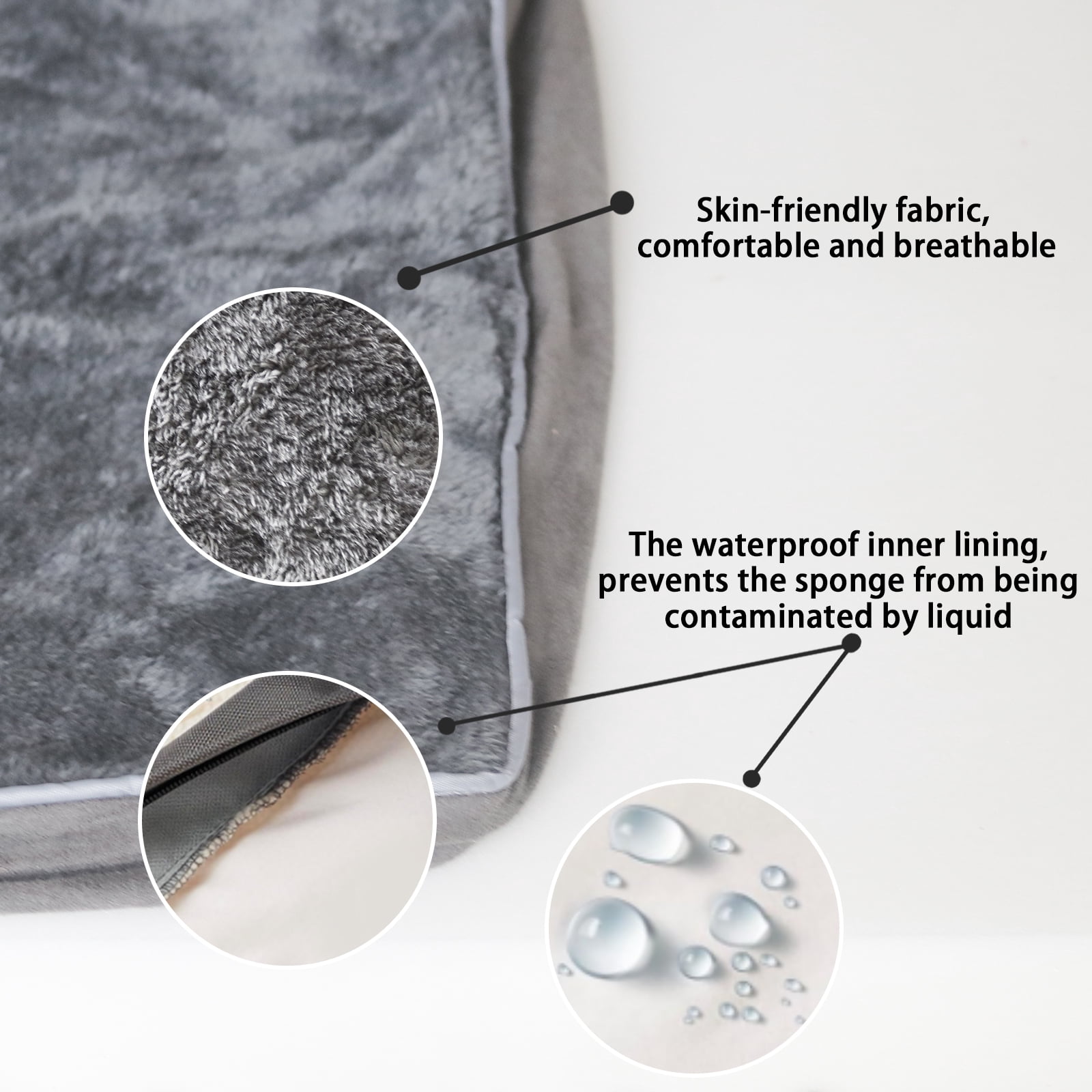 FKS LIFE Luxury Dog Bed Orthopedic Dog Beds Removable Machine Washable Cover and Waterproof Liner Pad Pet Bed