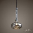 thumbnail image 2 of Diva At Home 19" Silver Mercury Glass Fluted Gourd Mini Ceiling Pendant Light, 2 of 2
