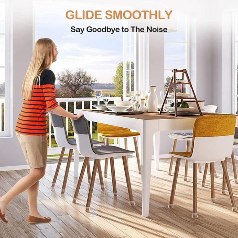 Skycarper 56PCS Chair Leg Protectors for Hardwood Floors Clear