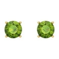 thumbnail image 3 of Clara Pucci 0.5Ct Natural Peridot Round Cut VVS1 Screw Back Stud 14k Solid hypoallergenic Gold Designer Earrings For August, 3 of 7