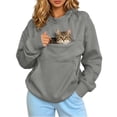 thumbnail image 4 of GCETTIC Hoodie With Dog Pouch Cat Pouch Hoodie for Women Kangaroo Pocket Dog Pouch Sweatshirts Pet Carrier Holder Long Sleeve Pullover Tops Grey Size,M, 4 of 6
