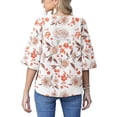 thumbnail image 7 of Anygrew Womens Tops Summer Blouses V Neck Batwing Sleeve Tops Tie Knot Chiffon Button Down Casual Blouse, 7 of 7