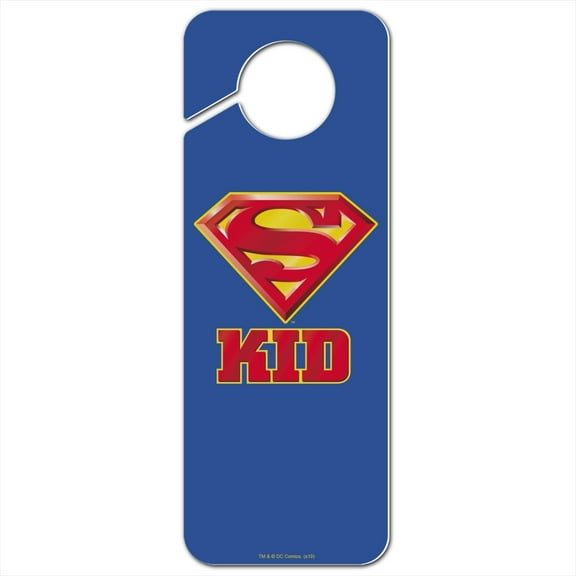 Superman Super Kid Shield Logo Plastic Door Knob Hanger Sign