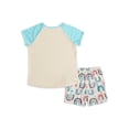 thumbnail image 2 of Wonder Nation Girls Short Sleeve and Short Pajamas Set, 2-Piece, Sizes 4-18 & Plus, 2 of 2