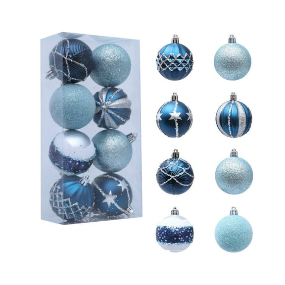 Christmas Ball Ornaments 8Pcs 2.36 Inch Glittering Shatterproof Christmas Tree Hanging Bulbs Xmas Ornaments for Home Holiday Party Wedding Decorations