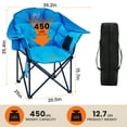 thumbnail image 6 of ABORON Padded Heated Massage Camping Chair 2 Pack, Outdoor Folding Chair with 3 Heat Level & Back Massage, Heated Patio Chair Portable Heavy Duty Arm Chair, Support Up to 400lbs, Battery NOT Included, 6 of 9