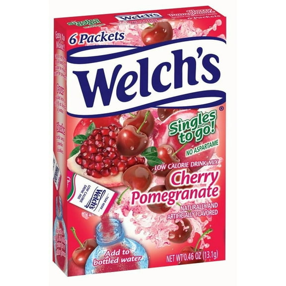 Welch's Singles To Go Water Drink Mix - Powder Sticks, Cherry Pomegranate, 0.46 Ounce (Pack of 1)