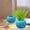 Blue, variant on Konghyp Pumpkin Shape Plastic Flower Pot, Decorative Vase for Home Décor, Festive and Modern Design for Indoor and Outdoor Use, Easy to Maintain and Clean, Unique and Stylish Plant Container