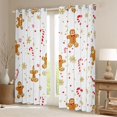 thumbnail image 2 of Feelyou Dreamy Gold Snowflake Blackout Curtains Set of 2 (52x84 Each), Kawaii Gingerbread Man Window Curtains, Merry Christmas Curtains and Drapes, 2 of 6
