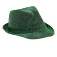 thumbnail image 1 of Sombrero Fedora Blinkee, acabado brillante, tela verde suave, 1 of 2