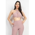 thumbnail image 2 of Solid Halter Top And Elastic Leggings Set Coco' M, 2 of 5