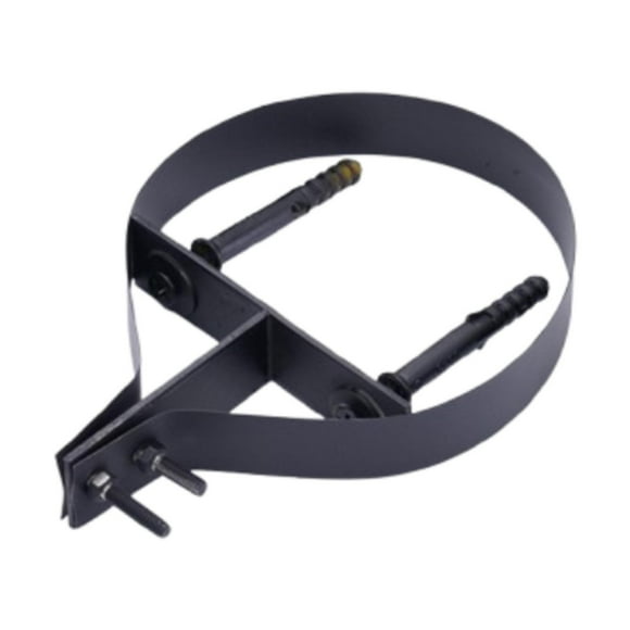 Soporte de tubo de chimenea de 6" Abrazadera de tubo de estufa Piezas de chimenea de metal Soporte de tubo de chimenea resistente Fijación de colgador Negro