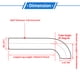 thumbnail image 4 of Unique Bargains 2.01″ OD 45° Codo de mandril 6 pulgadas Longitud T201 Tubería de escape Granallado L Tubería extendida para soldadura Pasamanos de escaleras HVAC Negro, 4 of 7