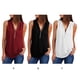 thumbnail image 2 of Qarigey Tops de otoño para mujer, camisa informal de poliéster con cremallera, ropa holgada de moda, blusa de gasa con cuello en V de Color sólido Prendas para la parte del cuerpo Vino rojo S Qarigey AP008956-01, 2 of 6