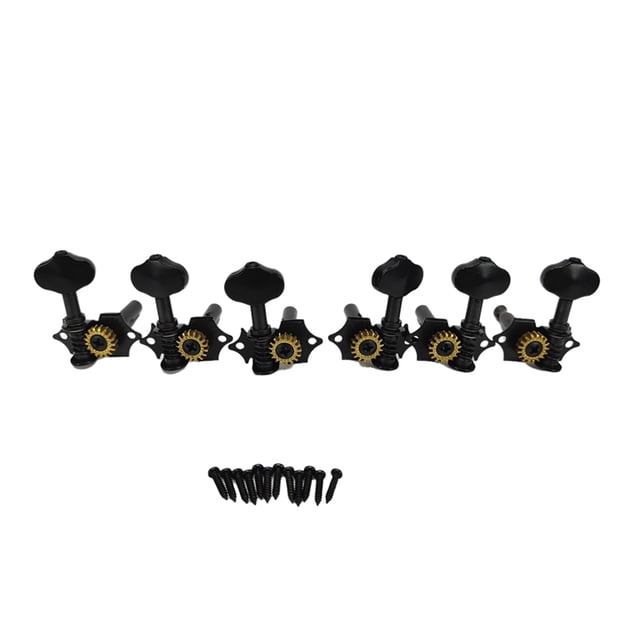 Vintage Open Gear String Tuners Tuning Pegs Key for Acoustic Classical Guitar Accessories Black