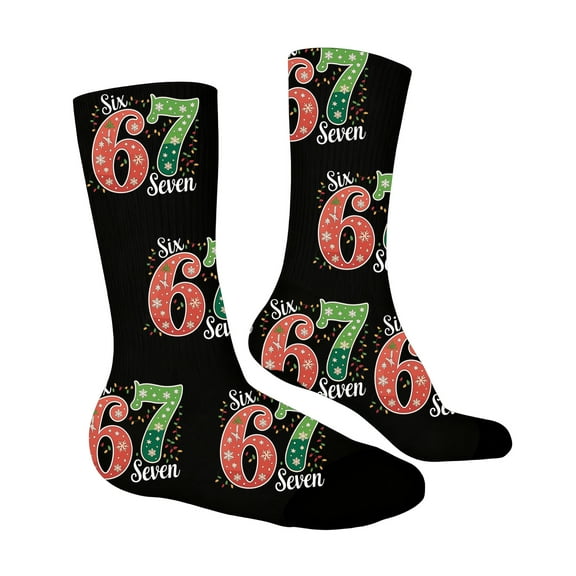 MEZZALL Number 6 7 Printed Playful Ice Cream Kids Socks Soft Crew Socks With Cute Print Durable Socks For Daily Wear Adorable Socks