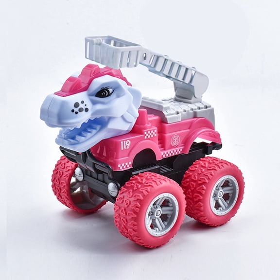 Nebwoak Press and Go Dinosaur Excavator Toy Car - Educational Construction Vehicle for Ki-ds, Tod-dler B-oy Gi-rl Gift, Plastic Toy