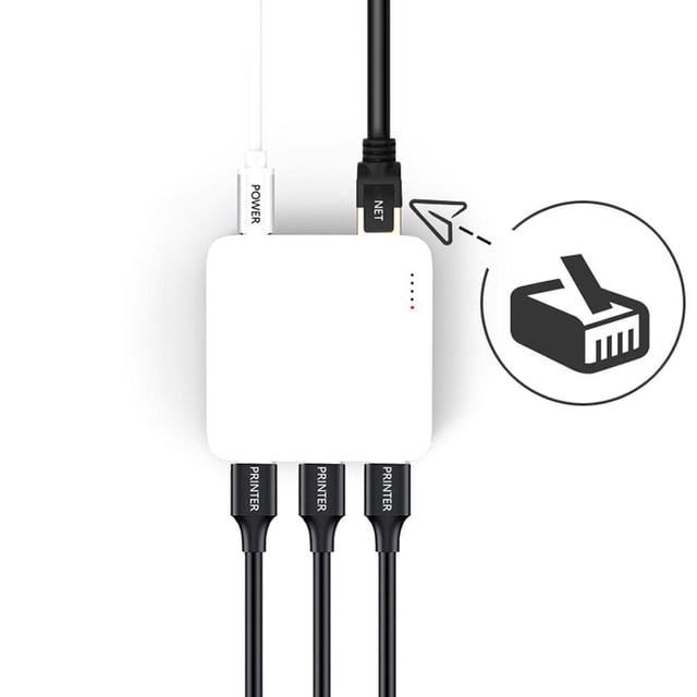 Print Server Wired 3-port USB Printer Sharer For Mobile Phone Computer Printers