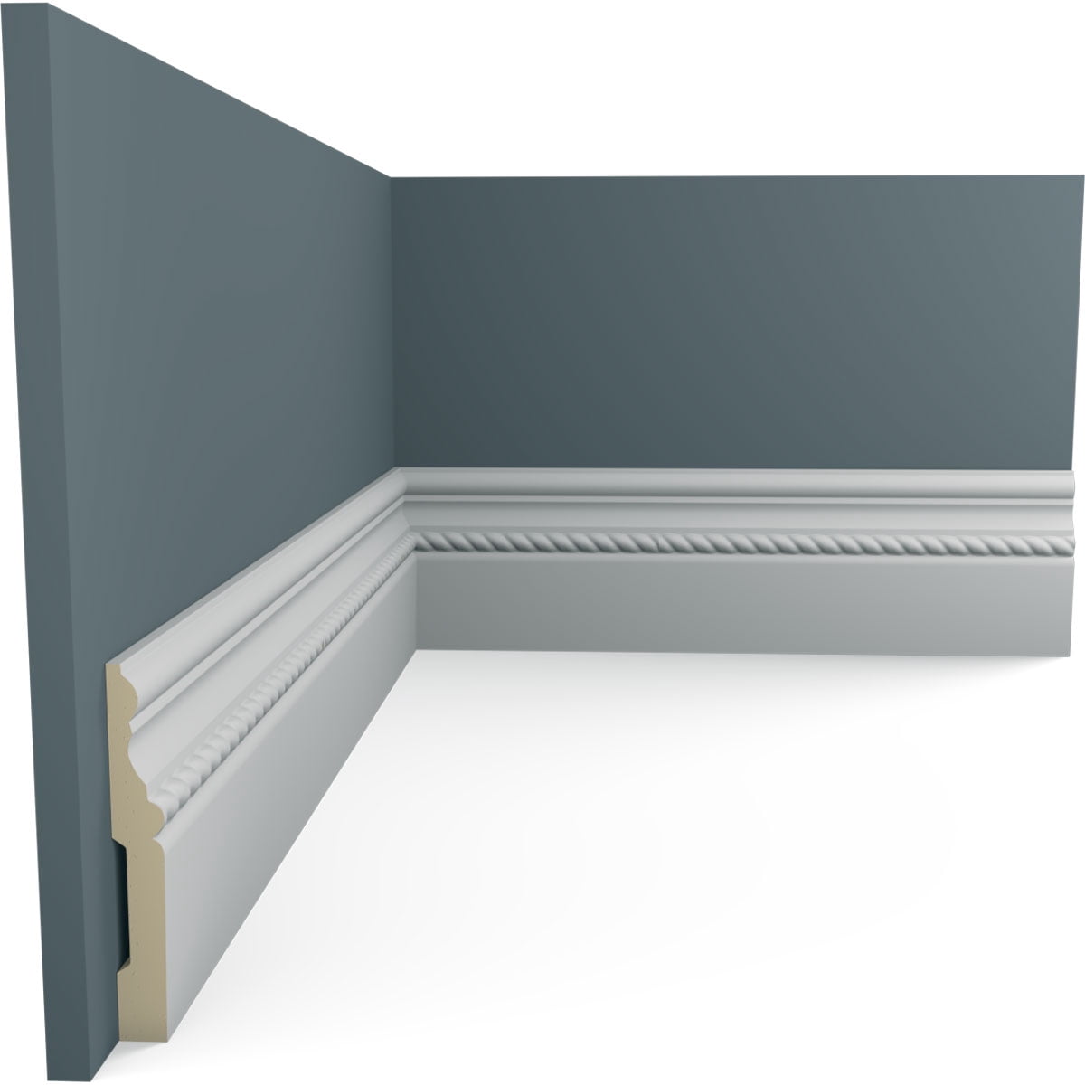Ekena Millwork 4 7/8"H x 5/8"P x 94 1/2"L Oslo Rope Baseboard Moulding (12-Pack)