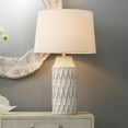 thumbnail image 2 of J&D Designs Dalia Traditional Ceramic and Linen Table Lamp in White Patterned, 2 of 5