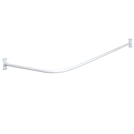 Zenna Home 33941WW, NeverRust Aluminum "L" Shaped Corner Shower Curtain Rod, White
