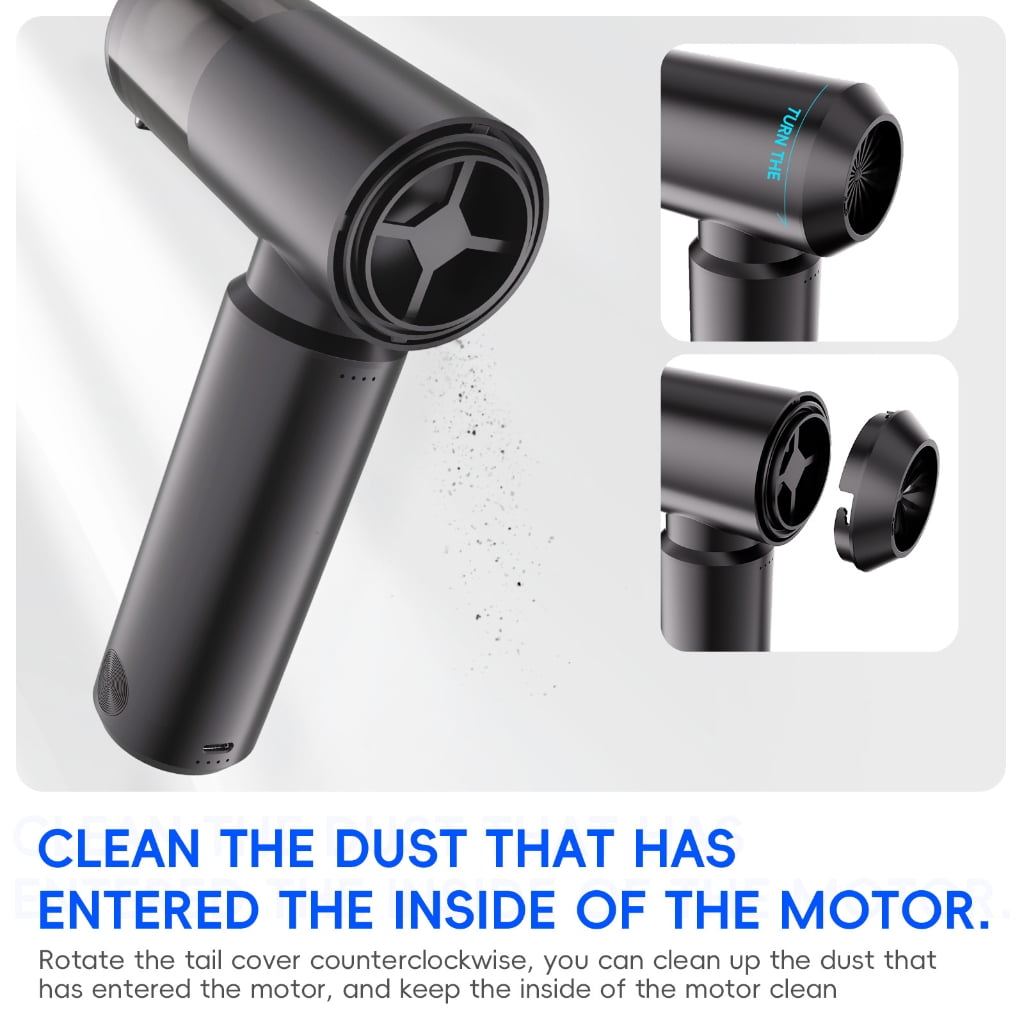 Portable Rechargeable Air Duster Two Motor 120W For Computer Keyboards Sofa With 6000mAh Removable PowerBanks
