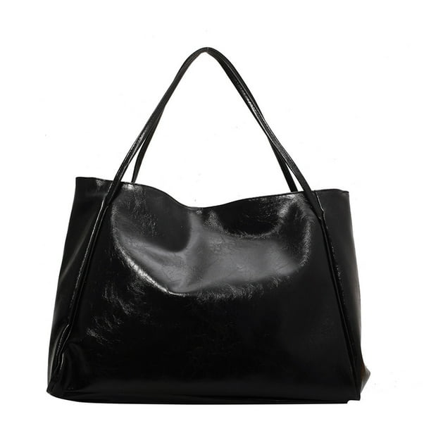 Bolso Mano Retro Hobo Elegante para Mujer Suave Gran Capacidad Color Sólido