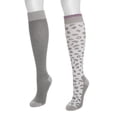 thumbnail image 4 of MUK LUKS Women's Regular Width Compression Cotton Knee-High Socks, 2-Pack, Shoe Sizes 6-10, 4 of 5