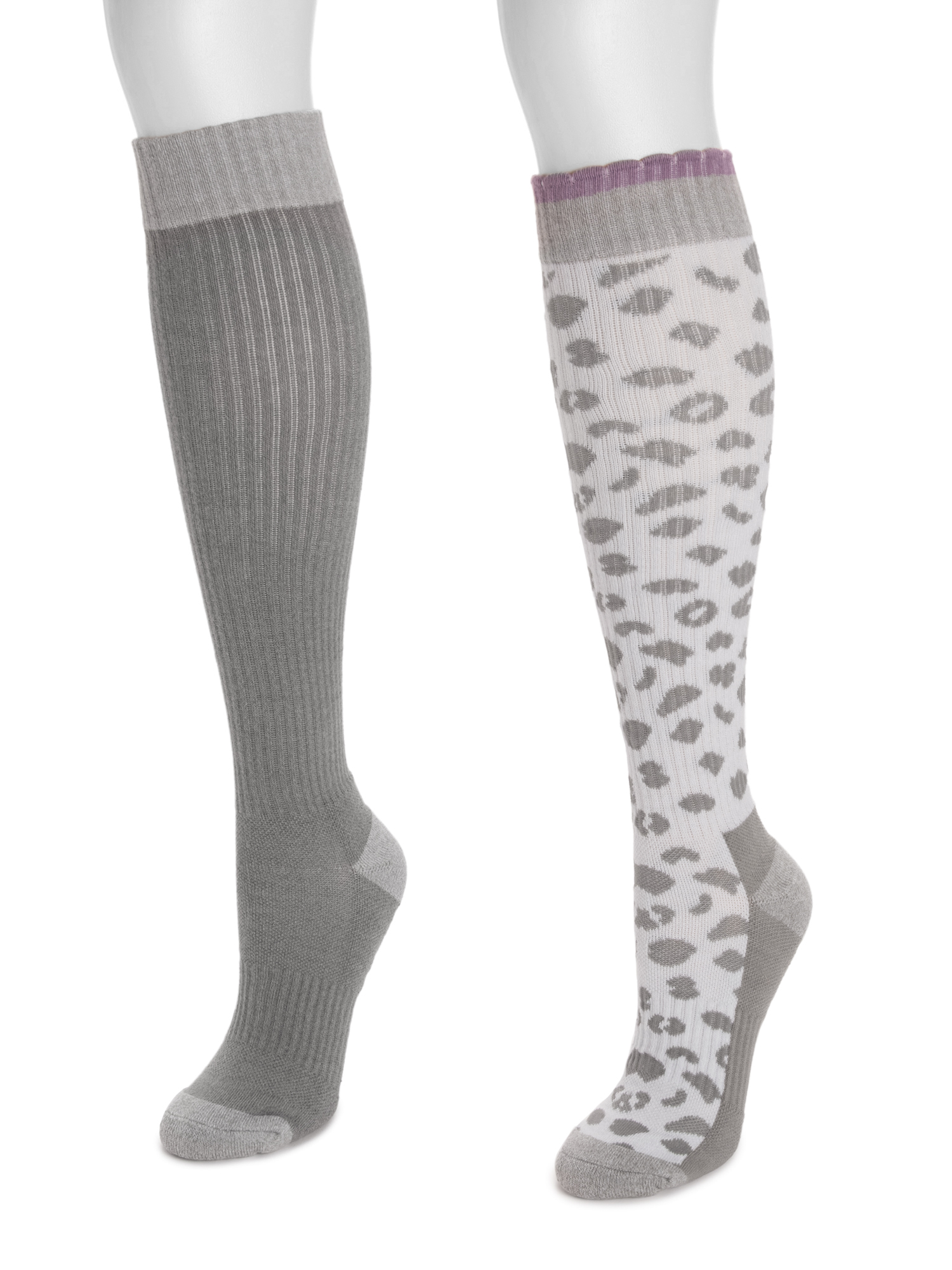 Muk Luks Women's Compression Cotton Knee-High Socks, 2-Pack photo 3