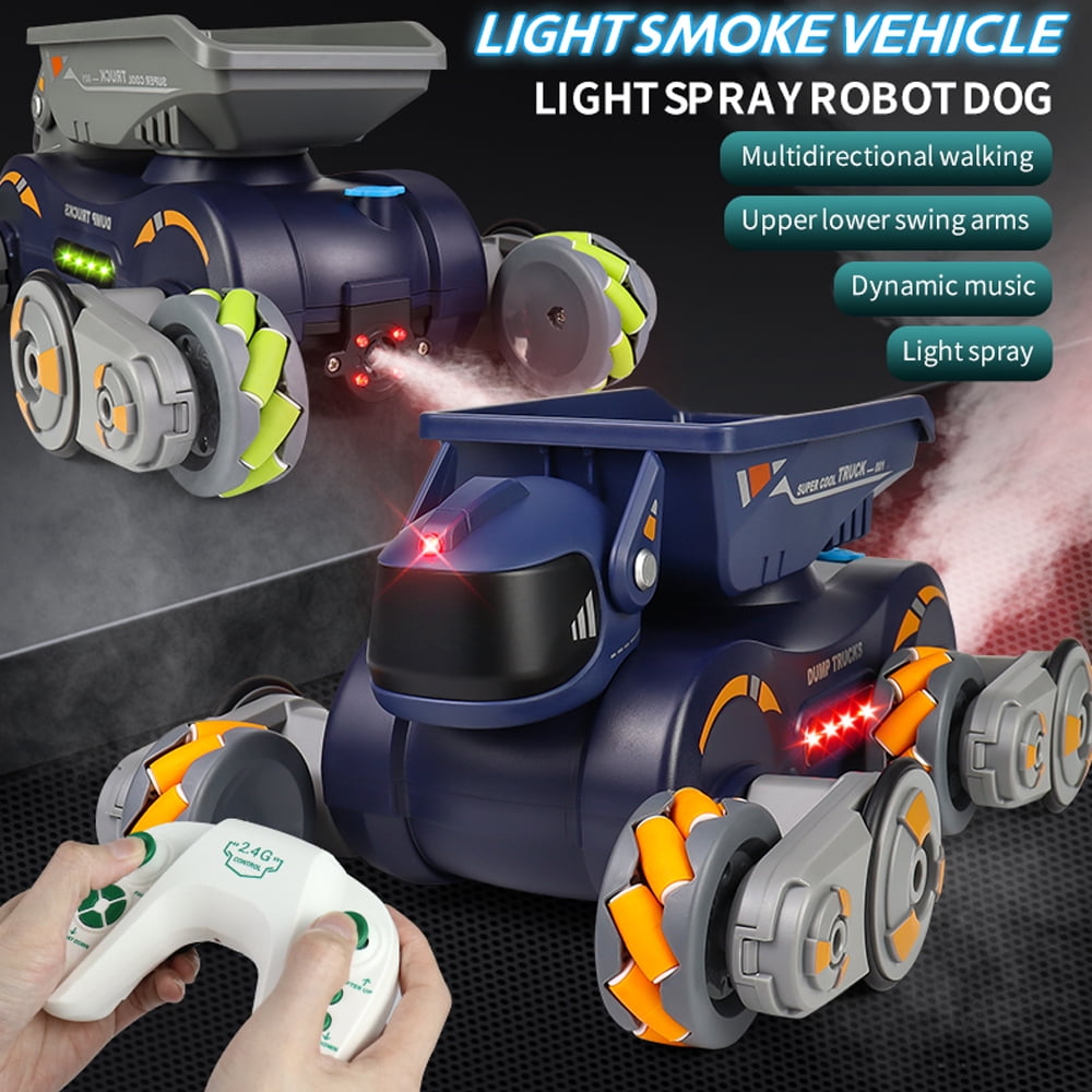 4WD Robot Dog Toys for Boys Girls, Remote Control Car for Kids Ages 5-7, 360° Rolling RC Car Stunt Kids Toy with Light Music Gesture Sensing Trucks for 8-12 Birthday Gift
