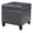 Leather Dim Gray, variant on Modern Tufted Faux Leather Storage Ottoman with Wheels | 18.8" Square Rolling Footrest Stool & Vanity Seat for Living Room, Bedroom, Dorm | Hinged Lid, Black