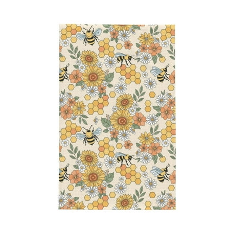 

Absorbent Kitchen Towels Hippie Bee Honeycomb Quick Drying Dish Towels for Kitchen Drying Soft Hand Towels with Lanyard for Kitchen Decor