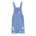 thumbnail image 4 of Denim Romper for Men Ripped Casual Stretch Bib Overall Jean Romper with Pocket Loose Fit Summer Comfortable Street Retro Men's Denim Shorts, 4 of 7