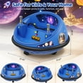 thumbnail image 5 of 12V Electric Bumper Car with Remote Control, 360° Spinning Ride On Vehicle with Music, Safety Belt, 2 Speed Modes, Rechargeable Battery Powered Toy Car (Blue), 5 of 7