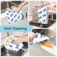 thumbnail image 2 of 6PCS Dish Towels and Dish Cloths Reuseable Dishcloths Sets for Washing Dishes, Cooking, Baking Size 11" x 11" Blue Bows Pattern, 2 of 9