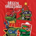 thumbnail image 2 of Teenage Mutant Ninja Turtles Green Greetings Christmas Women's Crop Top T-Shirt, Red, Large, 2 of 4