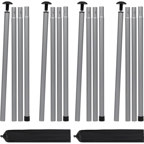 REDCAMP 82in Adjustable Tent Poles Set of 4, Portable Telescoping Iron Thickened Camping Tarp Poles for Canopy/Rain Awning/Shelter/Backpacking Hiking, 4 Sections